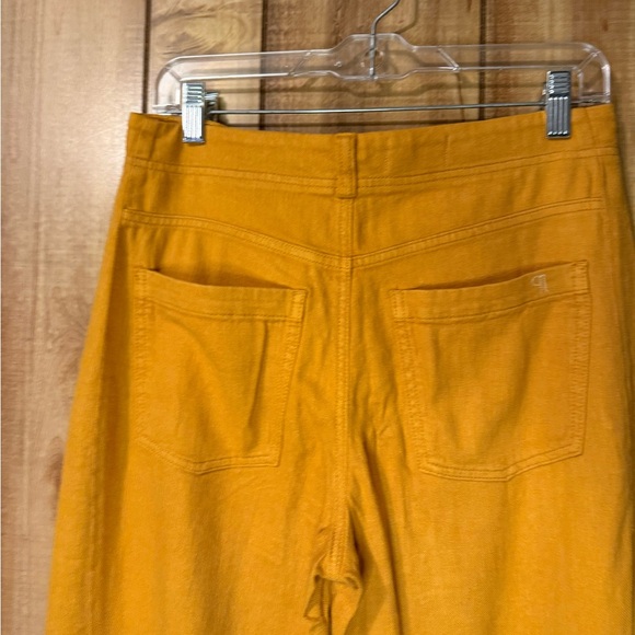 Anthropologie Pilcro Yellow Pants Wide Leg Raw Hem - Picture 10 of 12